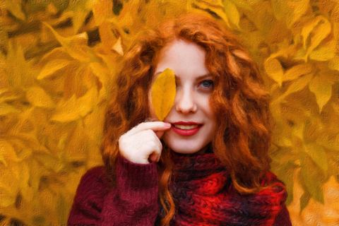Autumn portrait, painted in Impresso Studio