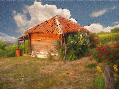 Country cottage, painted in Impresso Studio