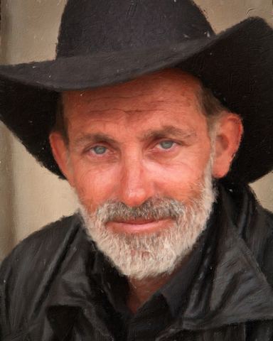 Cowboy portrait, painted in Impresso Studio
