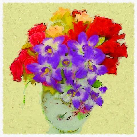 A vase of color, painted in Impresso Studio