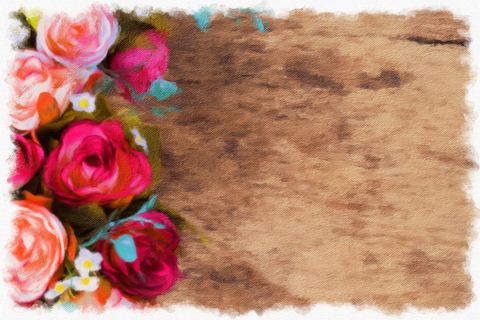 Roses on wood, painted in Impresso Studio