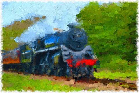 Steam train, painted in Impresso Studio