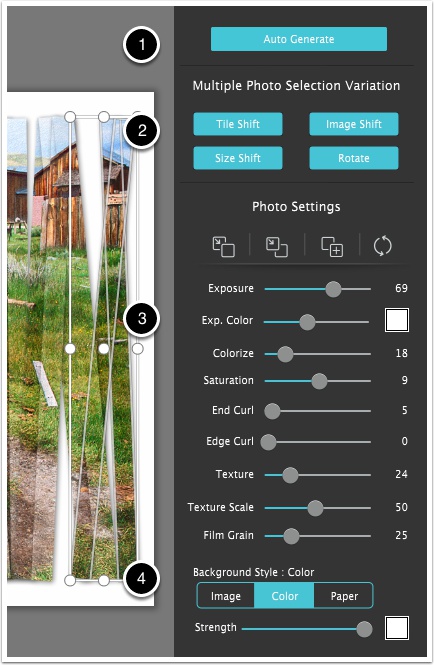 Photo Strips Tile Settings