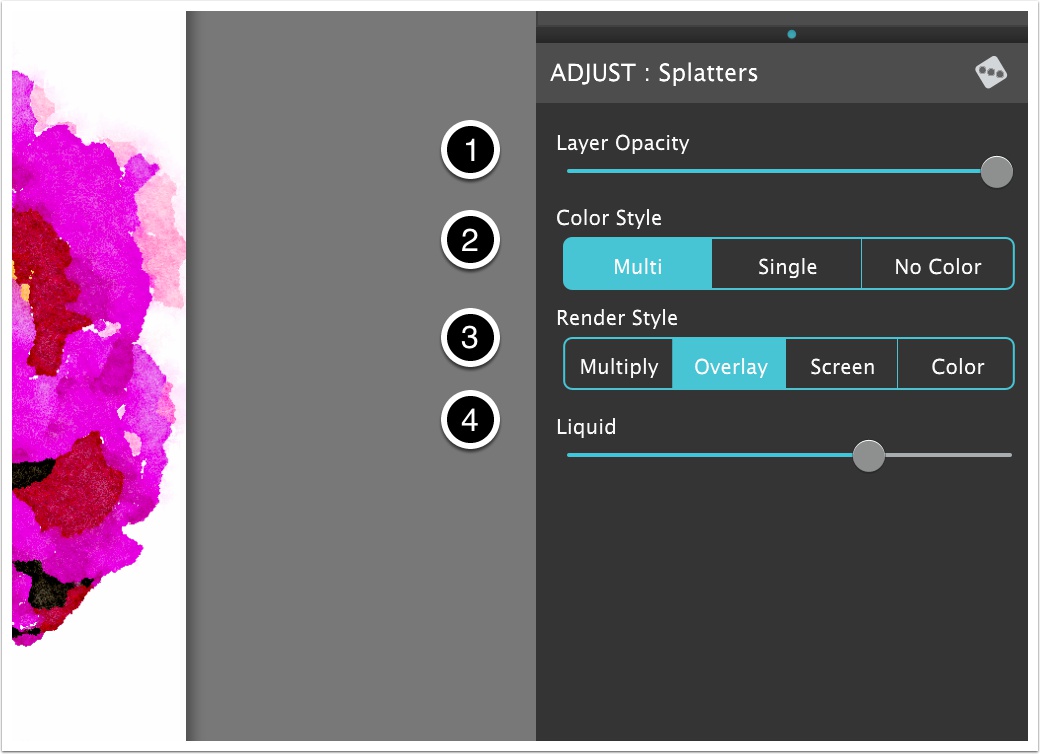 Splatter Layer Controls